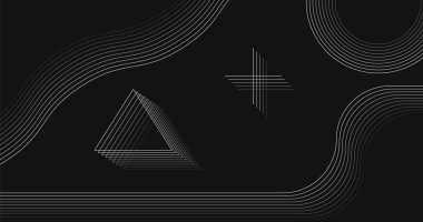 Karanlık arkaplanda soyut çizgiler. Geometrik çizgili sanat tasarımı. Vektör çizimi. Eps 10.