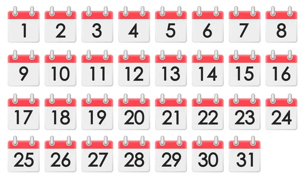 Set Calendar Blank Page Vector Illustration Eps — Stock Vector