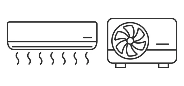 Airconditioningsysteem Ingesteld Airconditioner Pictogrammen Vector Illustratie Eps — Stockvector