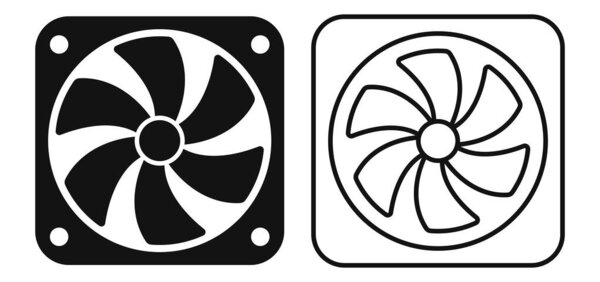 Exhaust fan. Fan, cooler for the computer. Vector illustration. Eps 10.