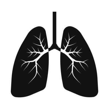 Beyaz arka planda izole edilmiş insan akciğerleri ikonu. Vektör çizimi. Eps 10.