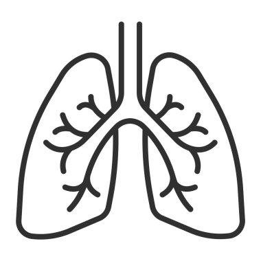 Beyaz arka planda izole edilmiş insan akciğerleri ikonu. Vektör çizimi. Eps 10.