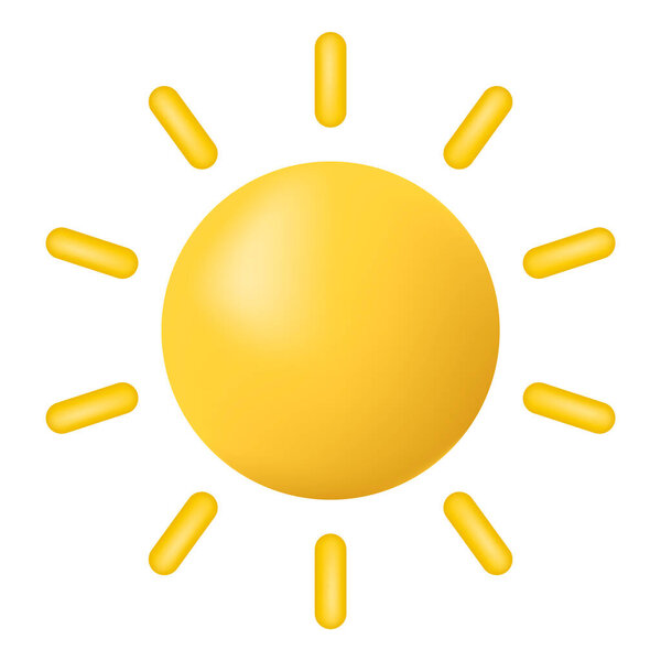 Glossy Sun Icon Minimalistic Cartoon Style Vector Illustration Eps — Stock Vector