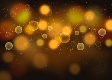 Parıltılı Işıklı Bokeh Soyut Arkaplanı. Geceleri Bokeh ışıkları, bulanık parlak lekeler. Vektör çizimi. Eps 10.