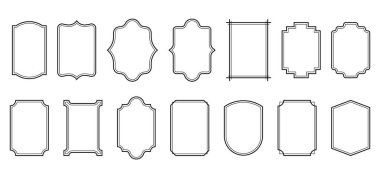 Çift vuruşlu basit çizgi çerçeveleri. Vektör çizimi. Eps 10.