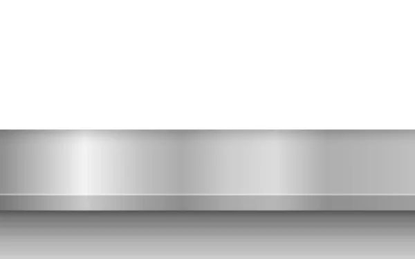 Gümüş çelik tezgah, boş raf. Masa üstü modeli. Metal mutfak tezgahı. Vektör çizimi. Eps 10.