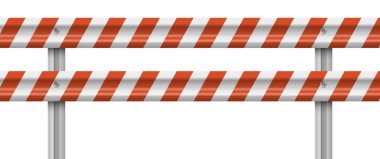 Demiryolu çelik bariyerini koruyun. Metalik bariyer çiti. Vektör çizimi. Eps 10.