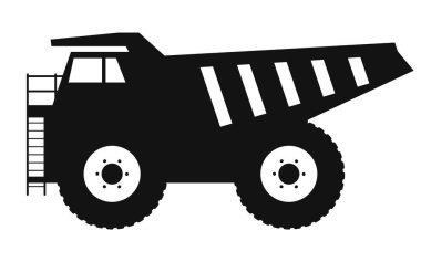 Çöp kamyonu ikonu. Büyük yük kamyonu tarafı. Vektör çizimi. Eps 10.