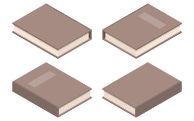 Medya projeleri ve eğitim için çeşitli yönelimlerde güzel resimli kitapların bir koleksiyonu. Vektör çizimi. Eps 10.