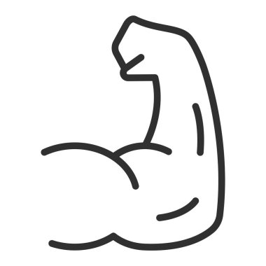 Kas kası kol ikonu. Güçlü kaslı kollar. Vektör çizimi. Eps 10.