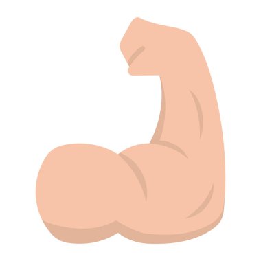 Kas kası kol ikonu. Güçlü kaslı kollar. Vektör çizimi. Eps 10.