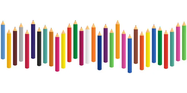 stock vector A dynamic and visually appealing arrangement of colorful pencils, perfect for fostering art and creativity