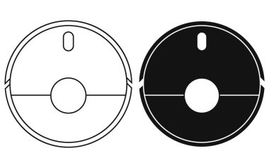Robot elektrikli süpürge ikonu. Modern elektronik cihaz. Vektör çizimi. Eps 10.