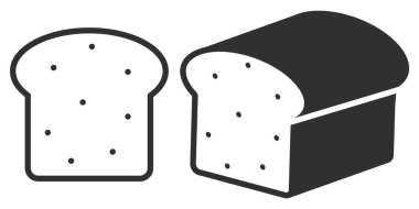 Burada basit ama büyüleyici bir tasvir var. Bir dilim ekmeğin yanında bir somun ekmek tasvir ediliyor. Dilimlenmiş tasarımlar için ideal.