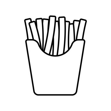 Geleneksel bir kağıt bardakta zarif bir şekilde servis edilen çıtır patates kızartması sergilenen enfes bir illüstrasyon.