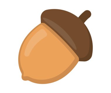 Enfes ve şirin, stilize edilmiş bir palamut ikonu. Sonbahar temalı tasarımlar ve doğal sanatlar için mükemmel.