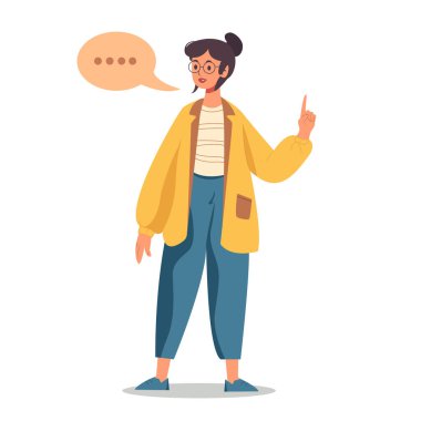 Öğretmen konuşan bir kadın.