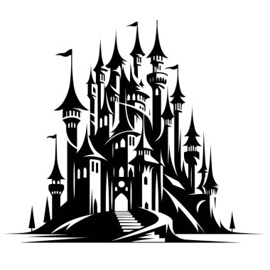 Eski bir kale. Ortaçağ kaleleri. Gotik malikane. Gizemli kraliyet evi