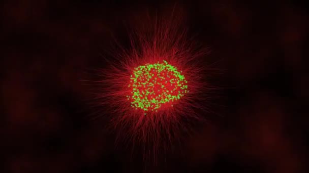 Virusanimation Sjukdom Mikroskopisk Flytande Celler Influensavirus — Stockvideo
