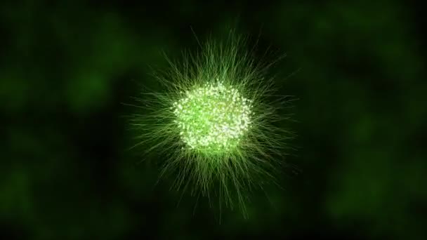 Animación Viral Enfermedad Visión Microscópica Células Flotantes Del Virus Gripe — Vídeos de Stock