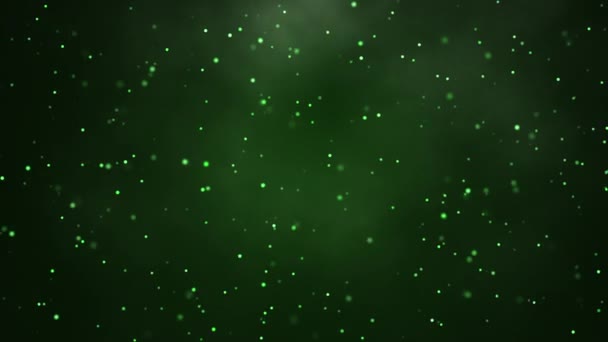 Green Particles Flying Hyperspace — Stock Video