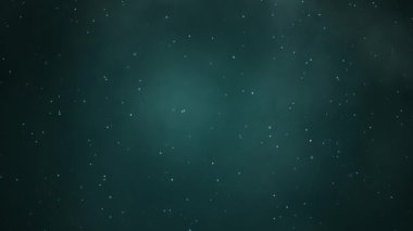 Mavi bir nebula içinde hiper uzayda seyahat eden parçacıklar