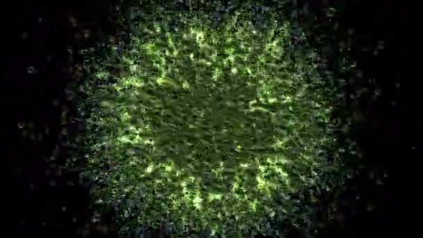 绿色气体的爆炸 黑色背景上的氢气喷发 — 图库视频影像