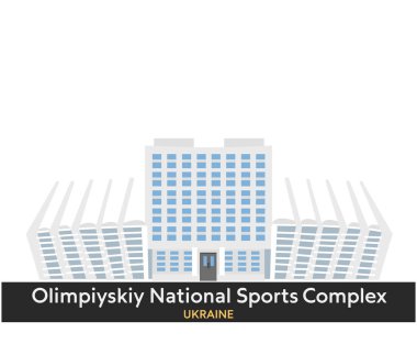 Olympic Ulusal Spor Kompleksi. Kiev, Ukrayna. Vektör illüstrasyonu