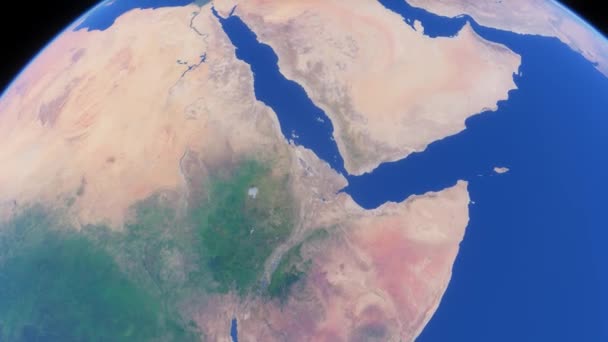 Vista Satélite Sem Nuvens Mar Vermelho Egito Arábia Saudita — Vídeo de Stock