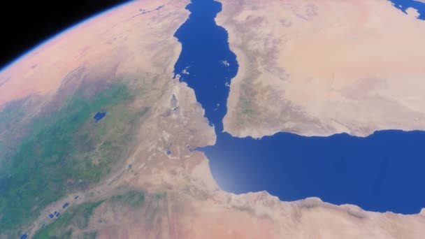 Vista Estreito Bab Mandeb Mar Vermelho Golfo Áden — Vídeo de Stock