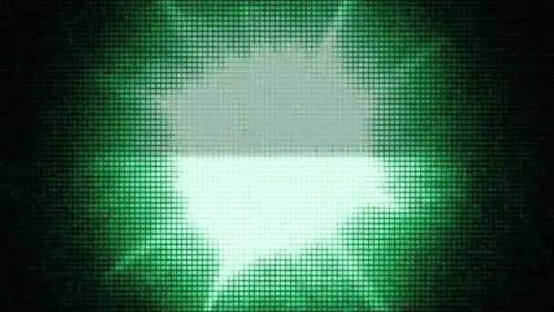 Lampo Verde Raggio Fuoco Matrice Motore Yber Mesh Matrice Particelle — Video Stock