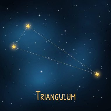 Triangulum constellation against a starry night sky. clipart