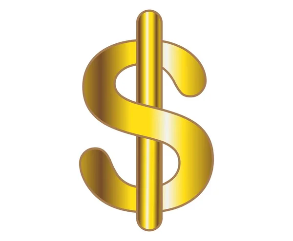 Vector Gold Dollar Currency Logo — Stock Vector
