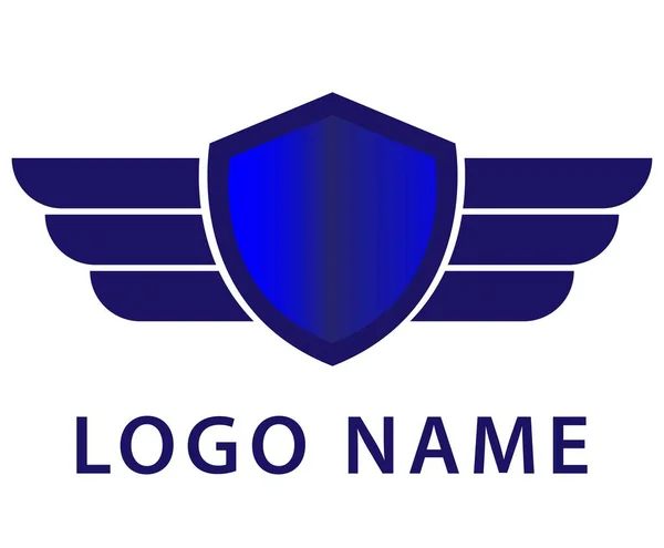 Logotipo Segurança Web Escudo Com Asas Olhos Fechaduras Engrenagem Proteção — Vetor de Stock