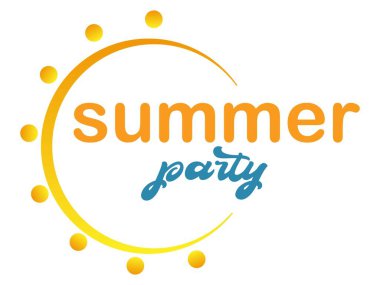 Yaz logosu, plaj, güneş ve palmiye ağacı