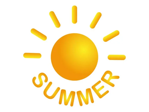 Letní Logo Pláž Slunce Palmy — Stockový vektor