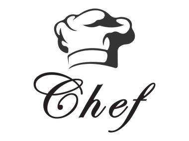 Klasik şef şapka logosu, restoran işi.