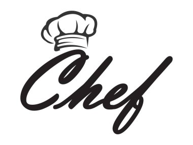 Klasik şef şapka logosu, restoran işi.