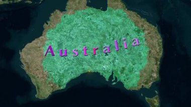 Avustralya Haritası - Animasyon 3D