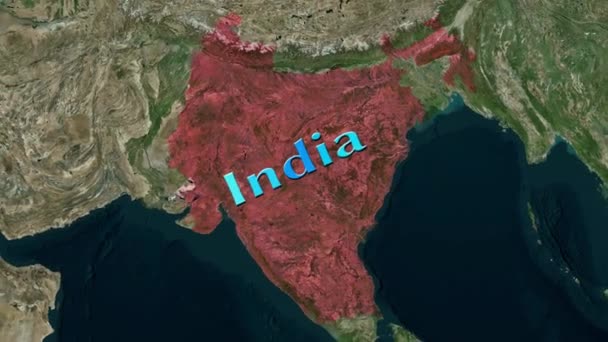 Mapa Indii Animowane — Wideo stockowe