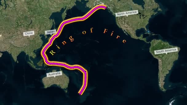 Pierścień Ognia Mapa — Wideo stockowe