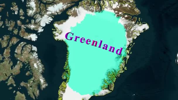 Χάρτης Γροιλανδίας Animated — Αρχείο Βίντεο