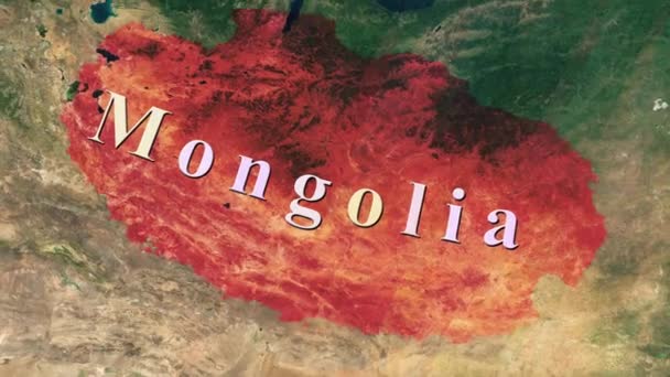 Монголія Карта Анімовані — стокове відео