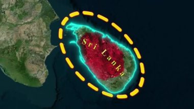 Sri Lanka Haritası - Animasyon 3B