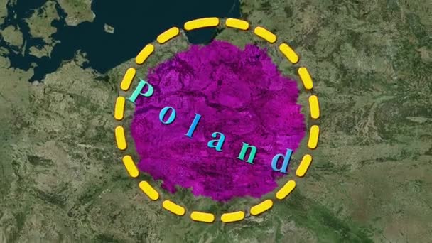 波兰地图 动画3D — 图库视频影像