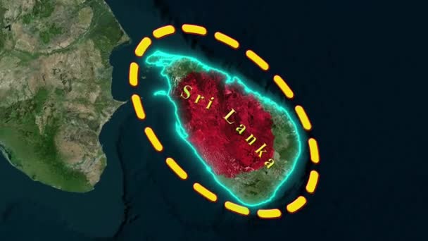 Mapa Sri Lanka Animado — Vídeo de Stock