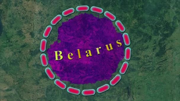Wit Rusland Kaart Animated — Stockvideo