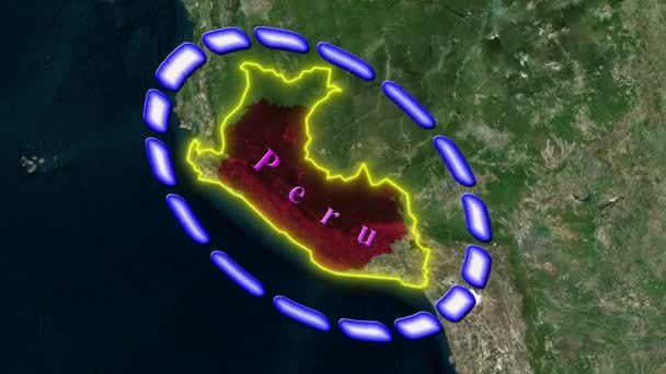 Mapa Peru Animowane — Wideo stockowe