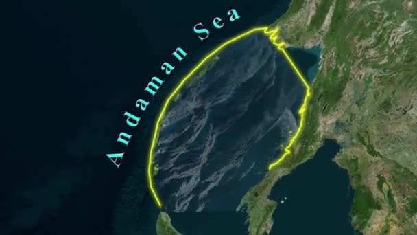 Andaman Sea Map Animovaný — Stock video