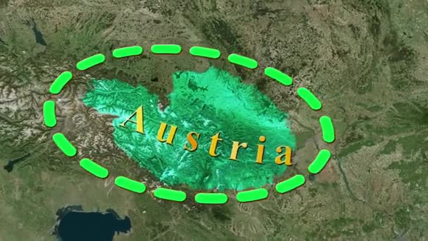 Карта Австрии Animated — стоковое видео